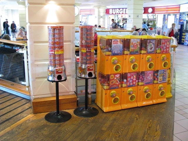 Coin operated vending machines installed in a West Yorkshire family venue